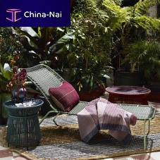 Contemporary side table CARIBE steelrecycled plasticgalvanised steel base