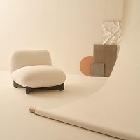 Contemporary lounge chair HASUfabricwoodenwhite