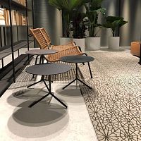 Contemporary pedestal table KIWIlacquered MDFmarblesteel base