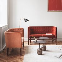 Contemporary sofa MAYOR fabricleathergray