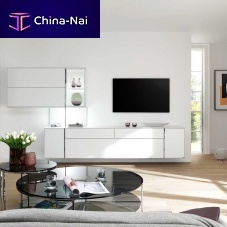 Contemporary TV wall unit FONISlacquered woodwith storagewith drawers