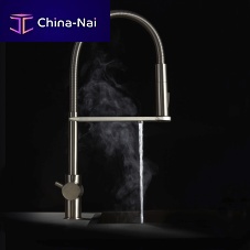 Sparkling water double-handle mixer tap TUTTUNO®countertopchromed metalstainless steel