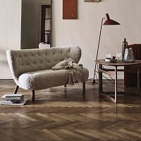 Contemporary sofa LITTLE PETRAfabricbrownwhite