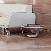Contemporary side table LOUNGETISCHEglassaluminumleather