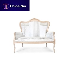 Traditional sofa SHABBY CHICfabricwhitewooden