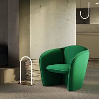 Contemporary armchair Lilyfabricplywoodsteel