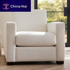 Contemporary armchair DODSONfabricwoodenwith removable cushion