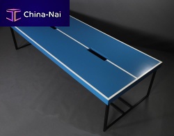 Contemporary conference table MIIHIsolid woodmetal baserectangular