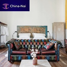 Chesterfield sofa CLUBleathermulti-colorbeech