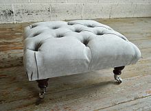 Chesterfield footrest VICTORIA fabricon casters