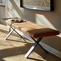 Contemporary daybed LAX leathersolid woodfabric