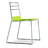 Contemporary chair CARUSOindoorleathermetal base