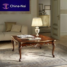 Classic coffee table P 501walnutwooden basesquare