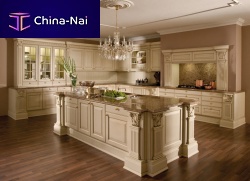 Classic kitchen VERSAILLES-DE-LUXEwoodenislandwith handle