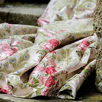 Upholstery fabric PLUMES DE PAON ECRU for curtainwallfloral pattern