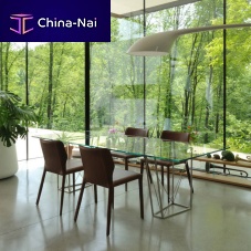 Contemporary table ROXYglassmetalmetal base