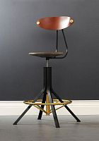 Contemporary bar chair ARCHITECTindoorhardwoodleather