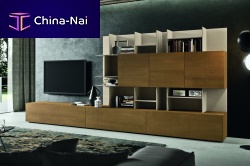 Contemporary TV wall unit 0SFE3186solid wood
