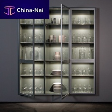 Contemporary display case AMBIENCEwall-mountedglassmetal