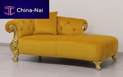 Traditional daybed OCEANO fabricleatherwooden