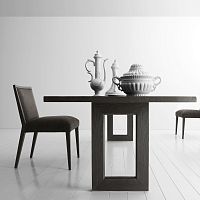 Contemporary chair APPIAindoorfabricsolid wood base