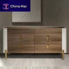 Contemporary chest of drawers 7185polished stainless steelwood veneerwalnut