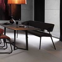 Contemporary bench S 500leathermetalwith backrest