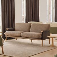 Scandinavian design sofa SAVANNAHfabricleatherbrown
