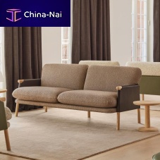 Scandinavian design sofa SAVANNAHfabricleatherbrown