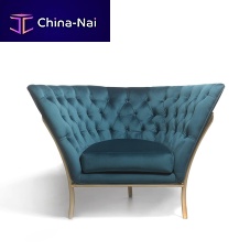 Chesterfield armchair FLUTEfabricironcustomizable