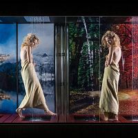 Walk-in shower cubicle AFTER JOURNEY WALKwaterfallsensoryglass