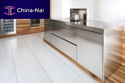Contemporary kitchen OPENwoodenstainless steelisland