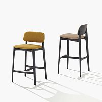 Contemporary bar chair CURVEkitchenfabricleather