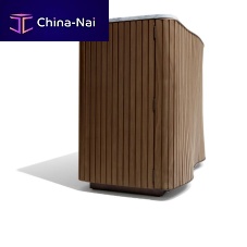 Contemporary bar cabinet KIRIwalnutMDFleather