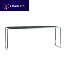 Bauhaus design coffee table B 10woodenchrome steel baserectangular
