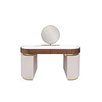 Art Deco dressing table CLAIREwalnutstainless steelleather