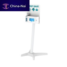 Hygiene station with glove box with hand sanitizer holder