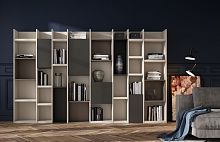 Free-standing bookcase SINTESISmodularhighcontemporary