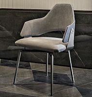Contemporary chair CHLOEindoorleathermetal base