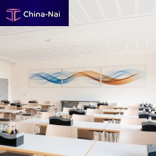 Wall-mounted sound-absorbing panel mineral woolaluminumrectangular