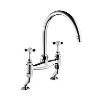 Deck mounted double-handle mixer tap 19 125 581chromed metalkitchen2-hole