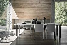 Contemporary table Bridge 240tempered glassmarblealuminum base