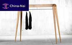 Contemporary clothes rack NAKED solid woodoakwalnut