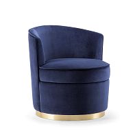 Contemporary armchair LILIAN 072 PGfabricblueswivel