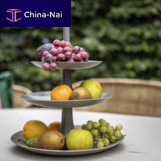 Food display rack BABELL Lfree-standingrecycled plastic2-shelf