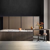 Contemporary kitchen SEIwood veneerlacquered woodmarble