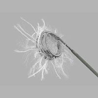 Pushable embolization coil MReye® Flipper® nylon-fibered