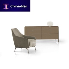 Contemporary chest of drawers Insidelacquered MDFleathercast aluminum