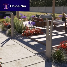 Garden bollard light RIGELfor public spacescontemporarywith tempered glass diffuser