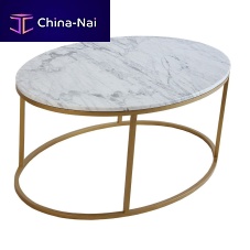 Contemporary coffee table OWALNY metalmarbleoval